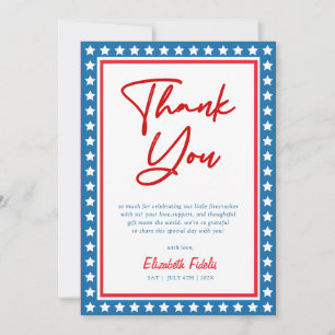 4th of July Photo Baby Shower Thank You Card