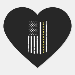 4th of July Pickleball Patriotic Flag Gifts Heart Sticker