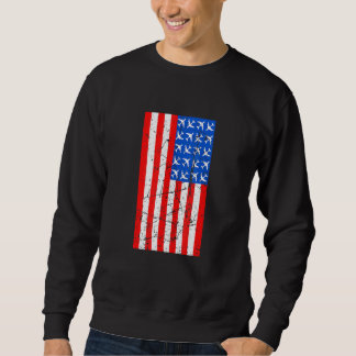 4th Of July Pilot Aeroplane American Flag Aviation Sweatshirt