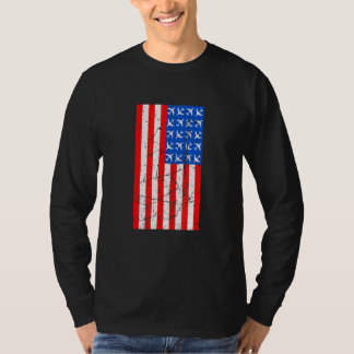 4th Of July Pilot Aeroplane American Flag Aviation T-Shirt
