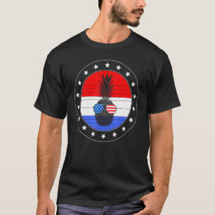 4th Of July Pineapple Cute Beach Aloha Independenc T-Shirt