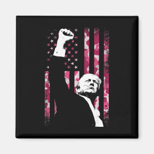 4th Of July Pink Camo Camouflage Us Flag Fist Figh Magnet