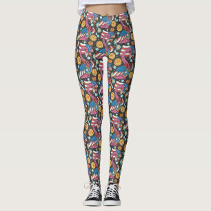 4TH OF JULY PINK FLAMINGO, PATRIOTIC LEGGINGS Bird