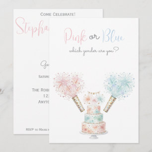 4th of July Pink or Blue Gender Reveal Invitation