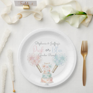 4th of July Pink or Blue Gender Reveal Paper Plate