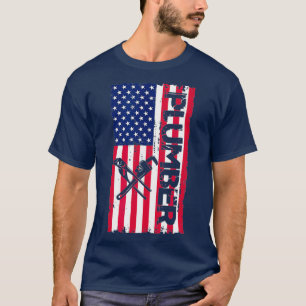 4th of July Plumber USA American Flag Patriotic T-Shirt