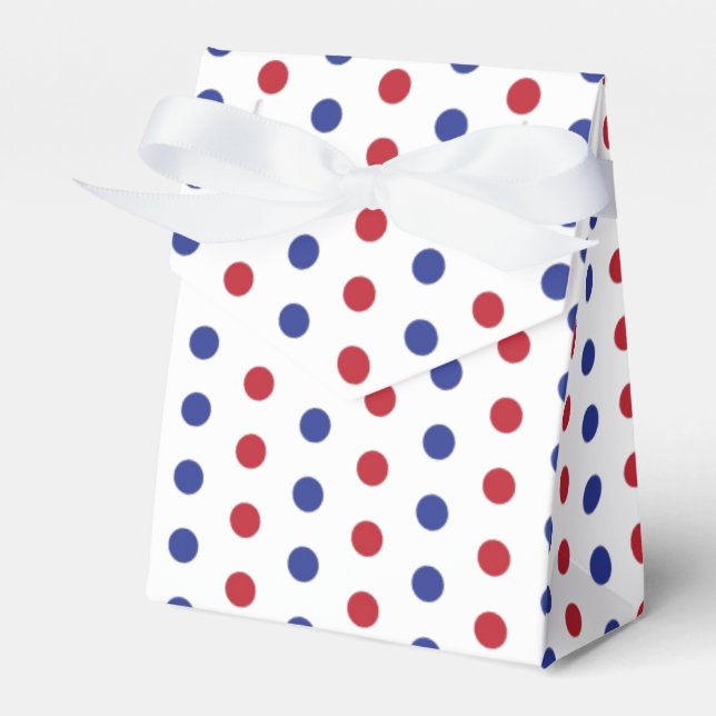 4th of July Polka Dot Pattern Favour Box (Front Side)
