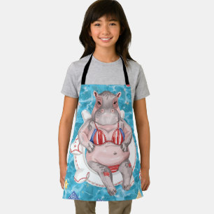 4th of July Pool Party with Hippo Apron