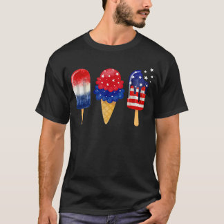 4th Of July Popsicle American Flag Patriotic Summe T-Shirt