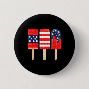 4th Of July Popsicle Red White Blue American Flag 6 Cm Round Badge
