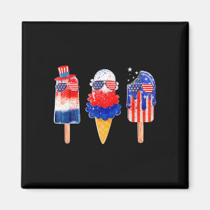 4th Of July Popsicle Red White Blue American Flag Magnet