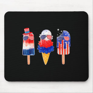 4th Of July Popsicle Red White Blue American Flag Mouse Mat