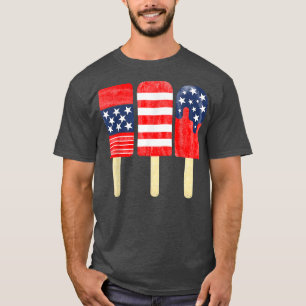 4th of July Popsicle Red White Blue American Flag T-Shirt