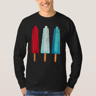 4th Of July Popsicle Red White Blue American Usa I T-Shirt