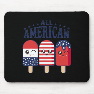 4th Of July Popsicle Usa Flag Patriotic Summer Boy Mouse Mat