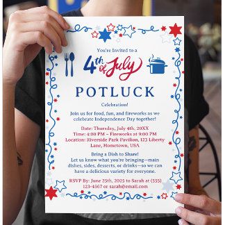 4th of July Potluck  Flyer
