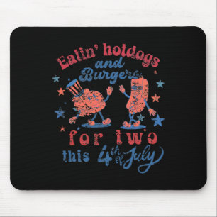 4th Of July Pregnancy Eating Hotdogs And Burger Fo Mouse Mat