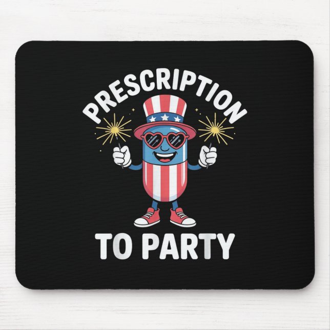 4th Of July Prescription To Party Pharmacy Indepen Mouse Mat (Front)