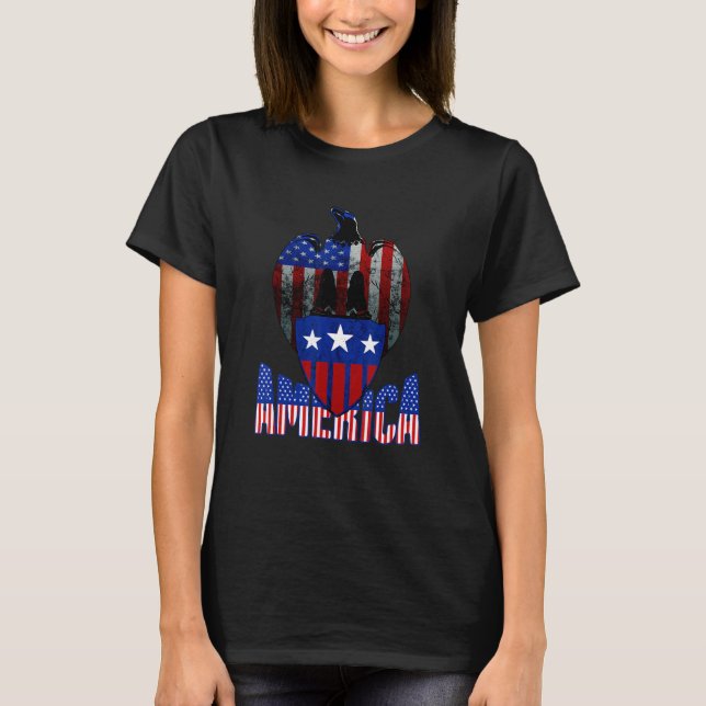 4th Of July Pride Eagle America Patriotic American T-Shirt (Front)