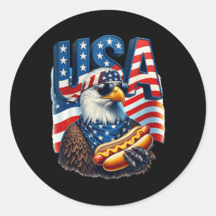 4th Of July Pride Patriotic Bald Eagle Us American Classic Round Sticker