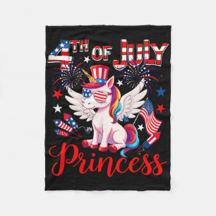 4th Of July Prince Cute Unicorn Sungles Us Flag Fi Fleece Blanket