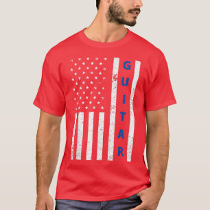 4th of July Proud American Flag Country Music Gui T-Shirt