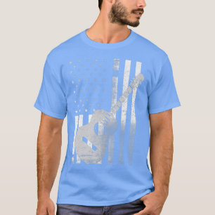 4th of July Proud American Flag Country Music Gui T-Shirt