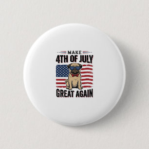 4th of July Pug Patriotic Vintage Shirt Design_1 6 Cm Round Badge