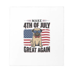4th of July Pug Patriotic Vintage Shirt Design_1 Notepad