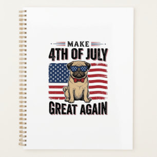 4th of July Pug Patriotic Vintage Shirt Design_1 Planner