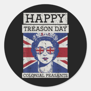 4th Of July Queen Happy Treason Day Funny Women Me Classic Round Sticker