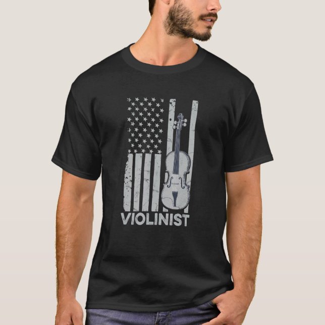 4th Of July Quote For A Patriotic Violin T-Shirt (Front)