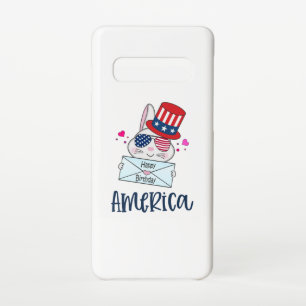 4th of July Rabbit with USA Flag Sun Glasses Samsung Galaxy Case