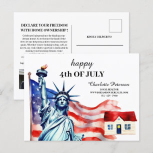 4th of July Real Estate Promotional Holiday Postcard