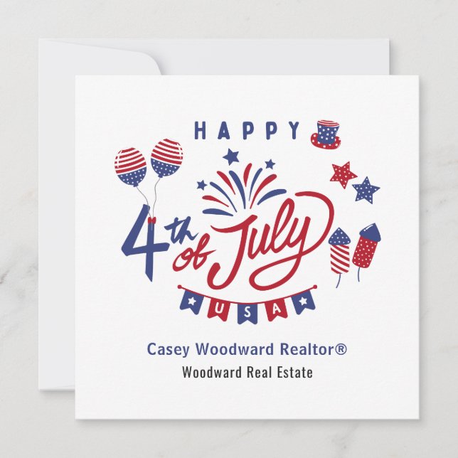 4th of July Real Estate Referral Marketing Budget Card (Front)