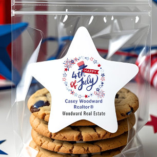 4th of July Realtor Budget Marketing Patriotic  Star Sticker