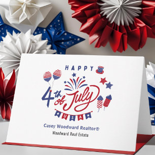 4th of July Realtor Thanks and Referral Marketing Holiday Card