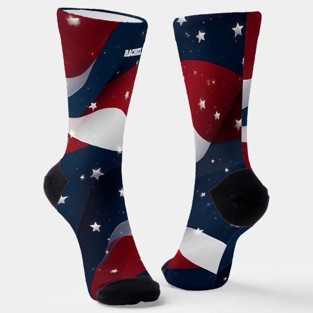 4th of July Red and Blue Socks (Angled)