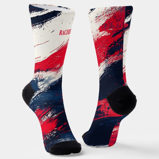 4th of July Red and Blue Socks (Angled)