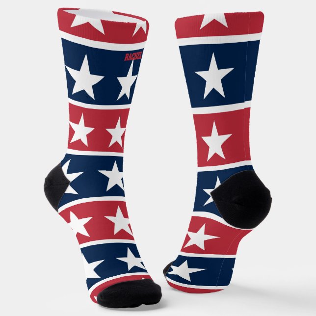 4th of July Red and Blue Socks (Angled)