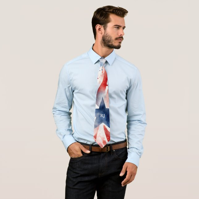 4th of July Red and Blue Tie (In Situ)