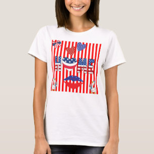 4th of July red striped t shirt