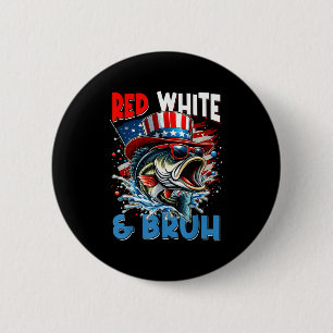 4th Of July Red White & Bruh Patriotic America 6 Cm Round Badge