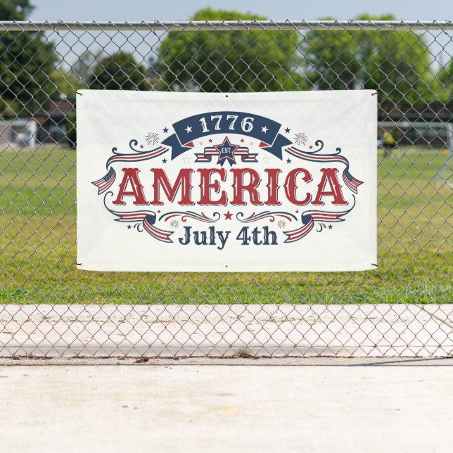 4th of July Red White and Blue Banner (Insitu)