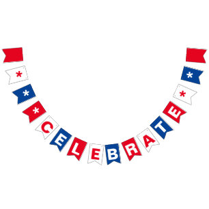 4th of July Red White And Blue Celebrate Party Bunting