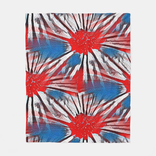 4th of July Red White and Blue Fleece Blanket (Front)