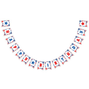 4th of July Red White and Blue Happy Birthday Bunting