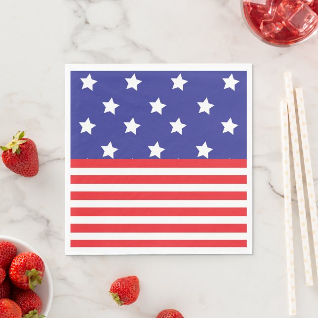 4th of July red white and blue paper napkins (Insitu)
