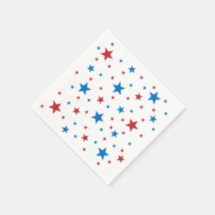 4th of July, Red White and Blue Stars, Napkins