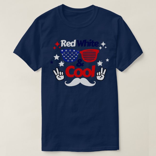 4th Of July Red White And Cool 17 T-Shirt (Design Front)